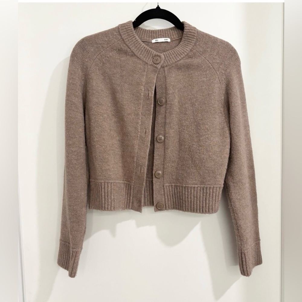 Uniqlo GU Tan Cardigan Sweater Size S